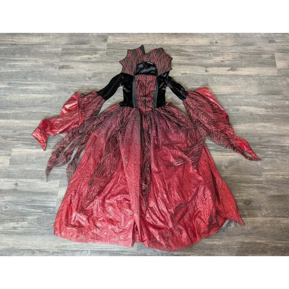 Spirit Halloween Kids Scarlet Enchantress Witch Costume Dress Red Black Size S